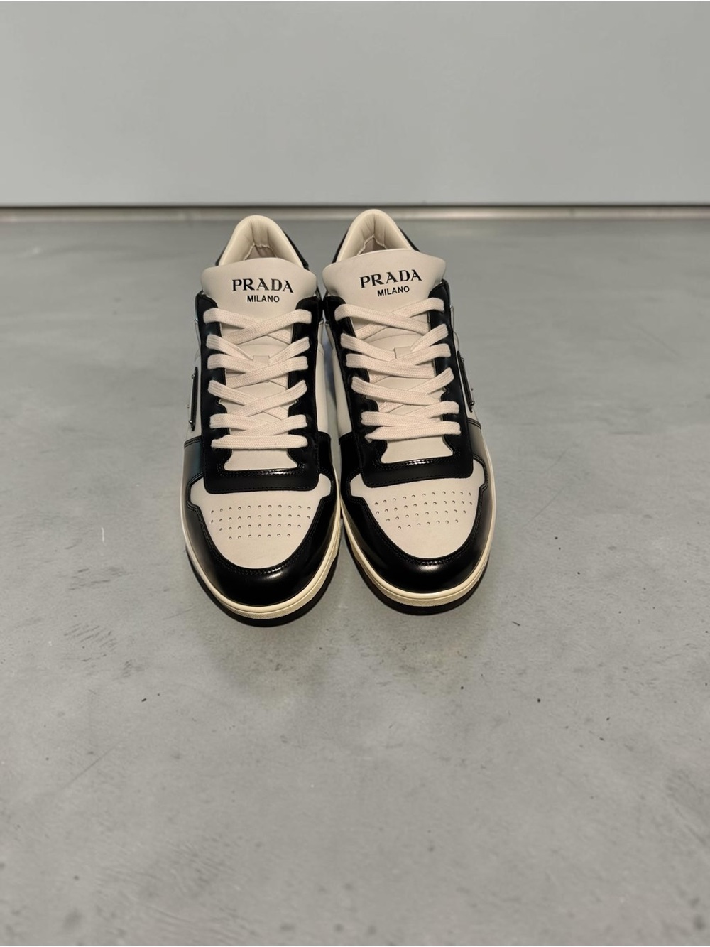 Prada Cream & Black Low-Top Men's Sneakers